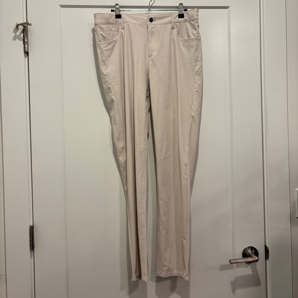 Johnnie-O Prep-Formance Women 16 Beige Straight Leg Performance 5-Pocket Pants